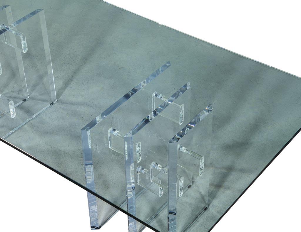 Vintage Modern Acrylic Cocktail Table with Glass Top 6