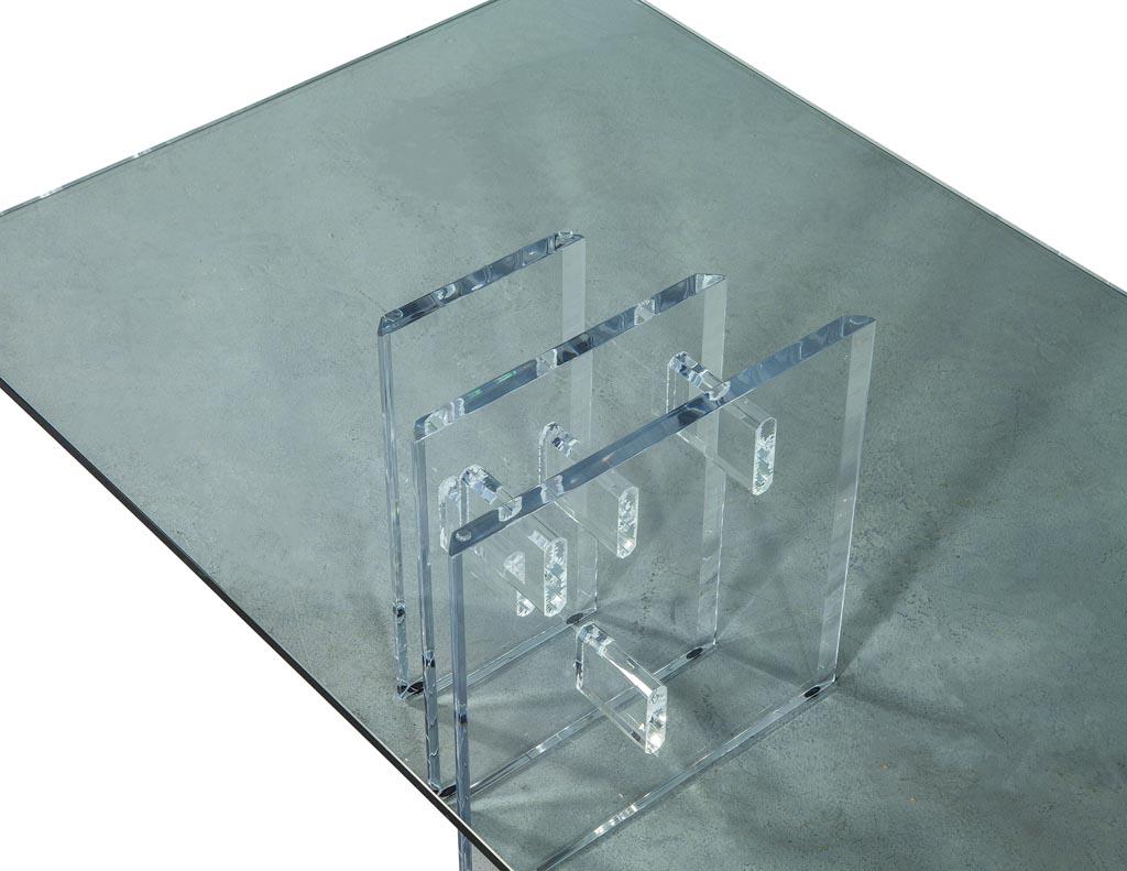 Vintage Modern Acrylic Cocktail Table with Glass Top 7