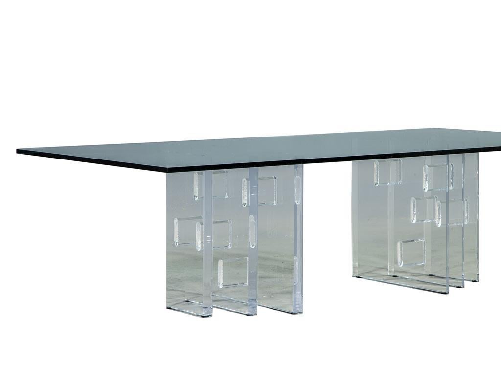 Vintage Modern Acrylic Cocktail Table with Glass Top 1