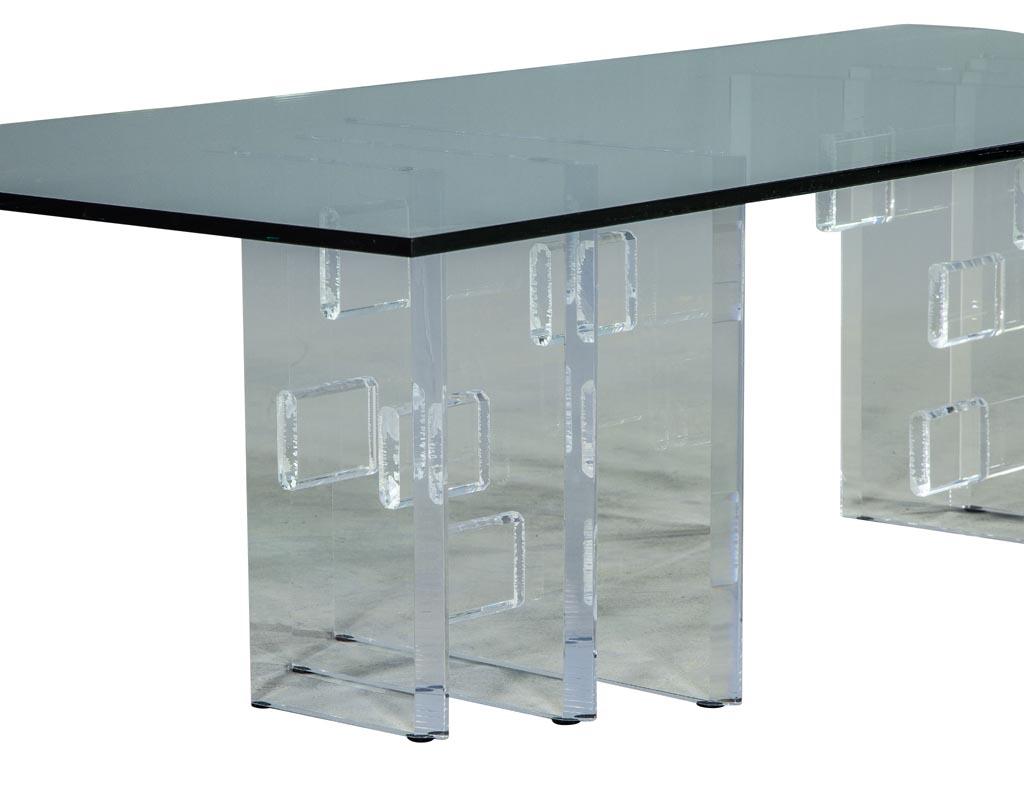 Vintage Modern Acrylic Cocktail Table with Glass Top 2