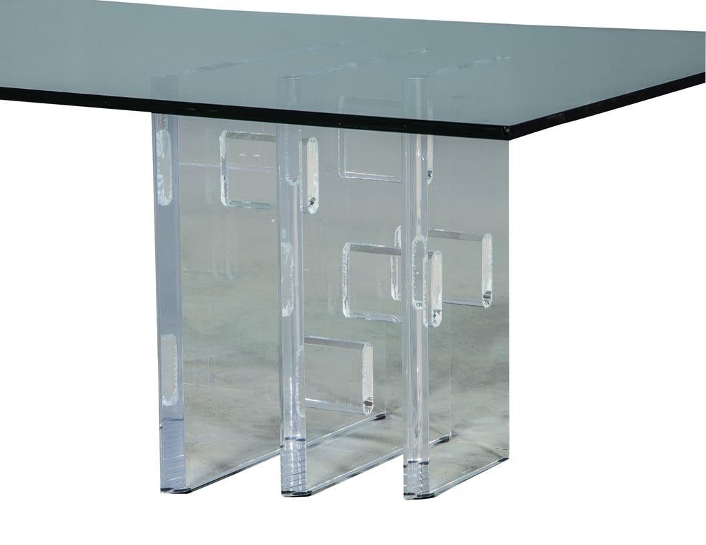 Vintage Modern Acrylic Cocktail Table with Glass Top 4
