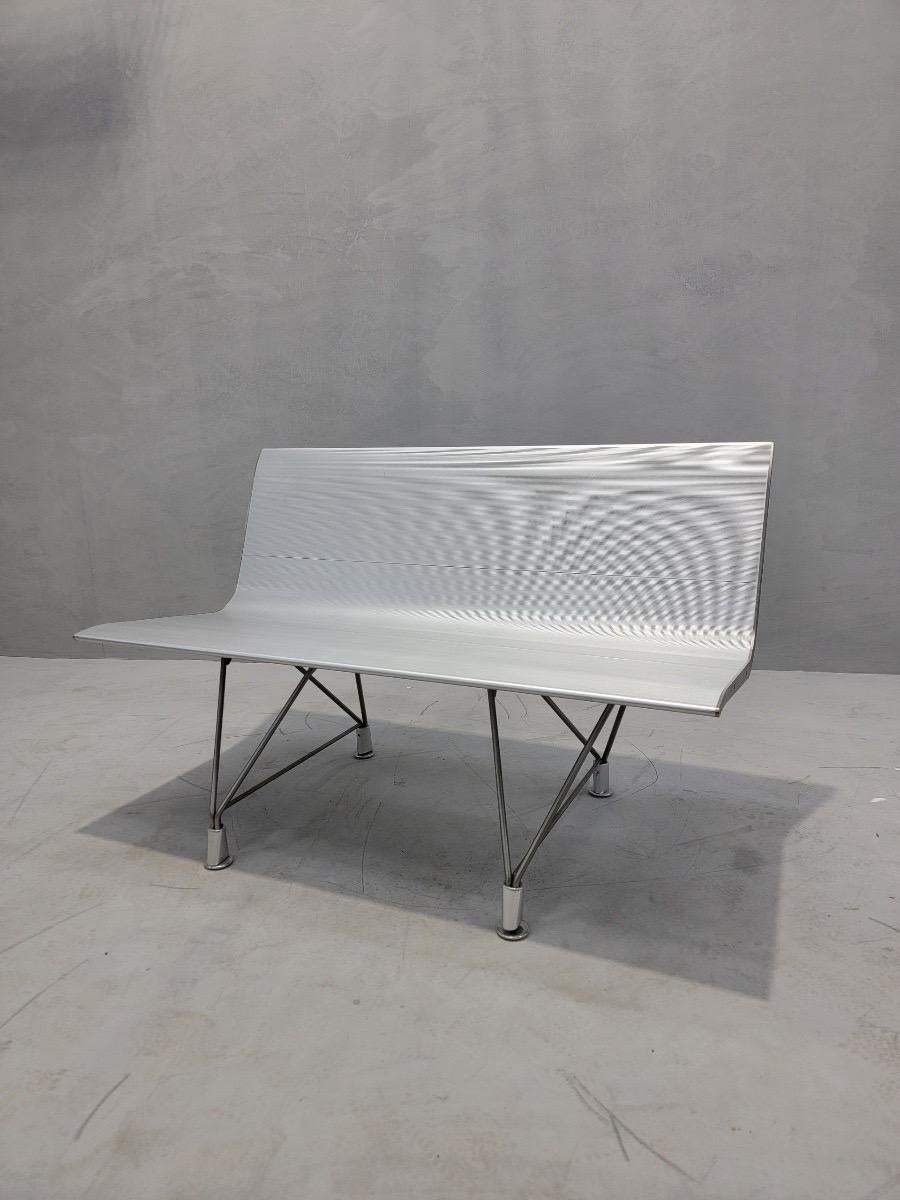 Aluminum Vintage Modern Aero Bench Styled after Lievore Altherr Molina for Sellex For Sale