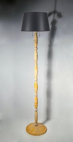 Vintage Modern Alabaster / Marble Floor Lamp