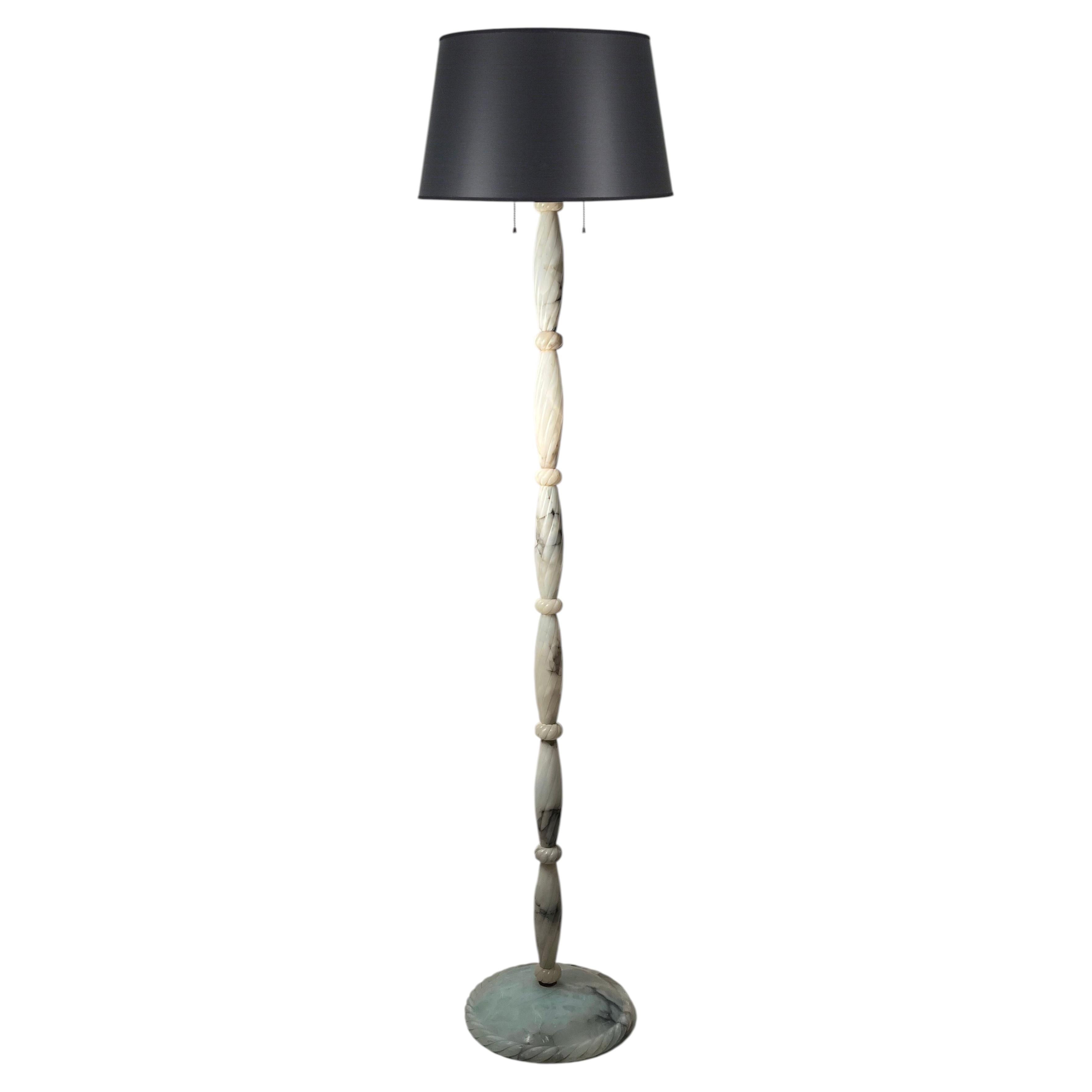 Vintage Modern Alabaster / Marble Floor Lamp