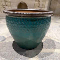 Vintage Modern Aqua Blue Planter