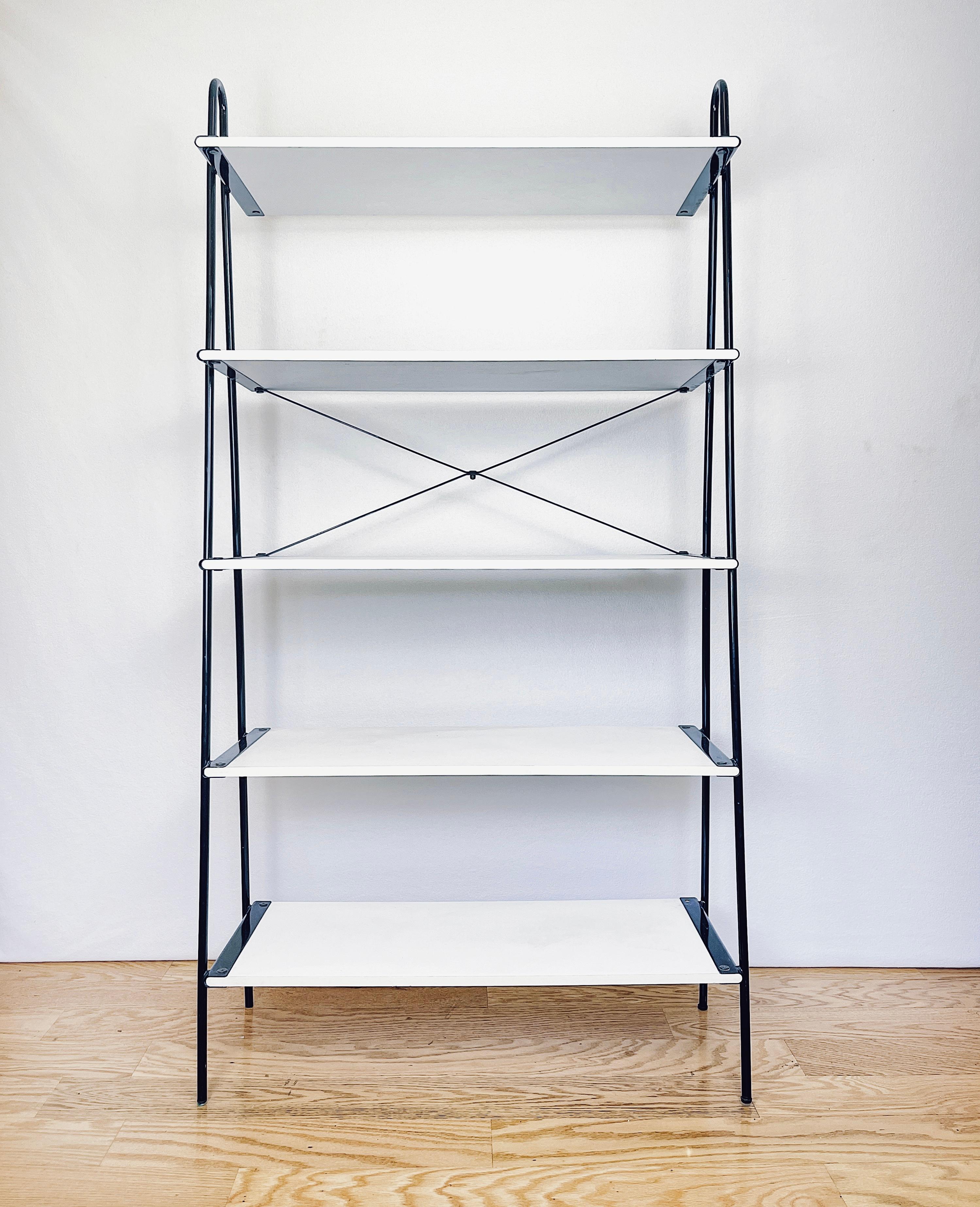 Italian Post-Modern Architectural Bookcase, Ladder Shelving Unit Etagere For Sale 6