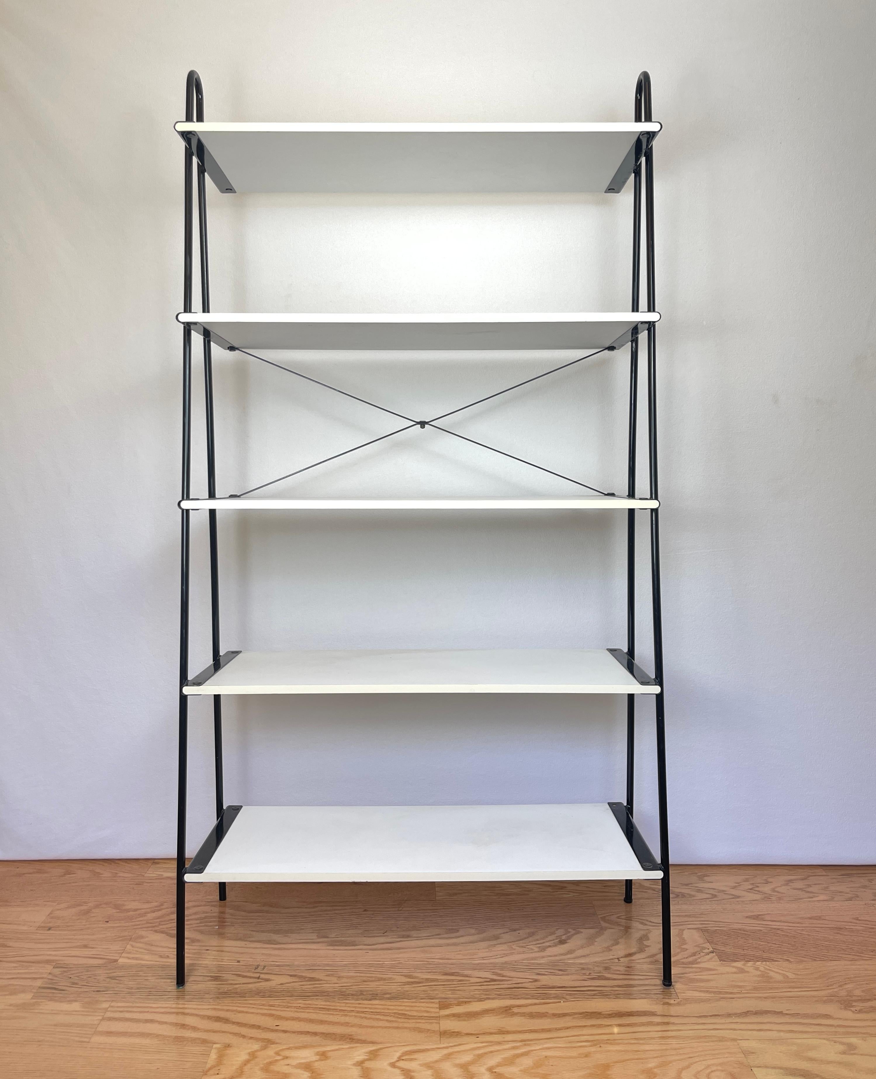 Italian Post-Modern Architectural Bookcase, Ladder Shelving Unit Etagere For Sale 9