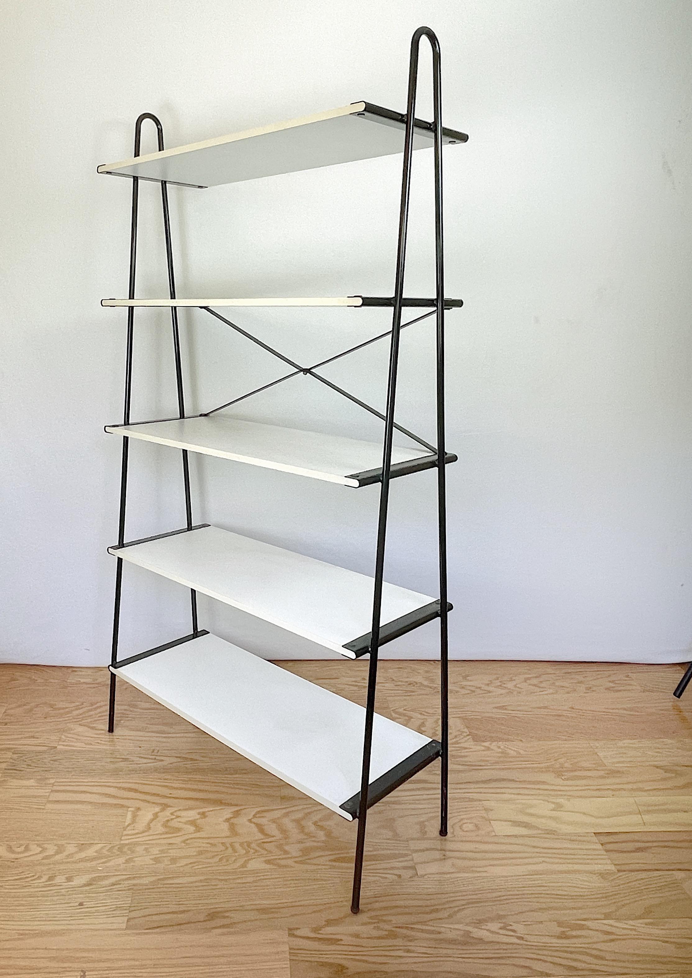 Italian Post-Modern Architectural Bookcase, Ladder Shelving Unit Etagere For Sale 13