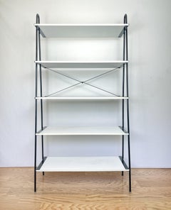 Italian Post-Modern Architectural Bookcase, Ladder Shelving Unit Etagere