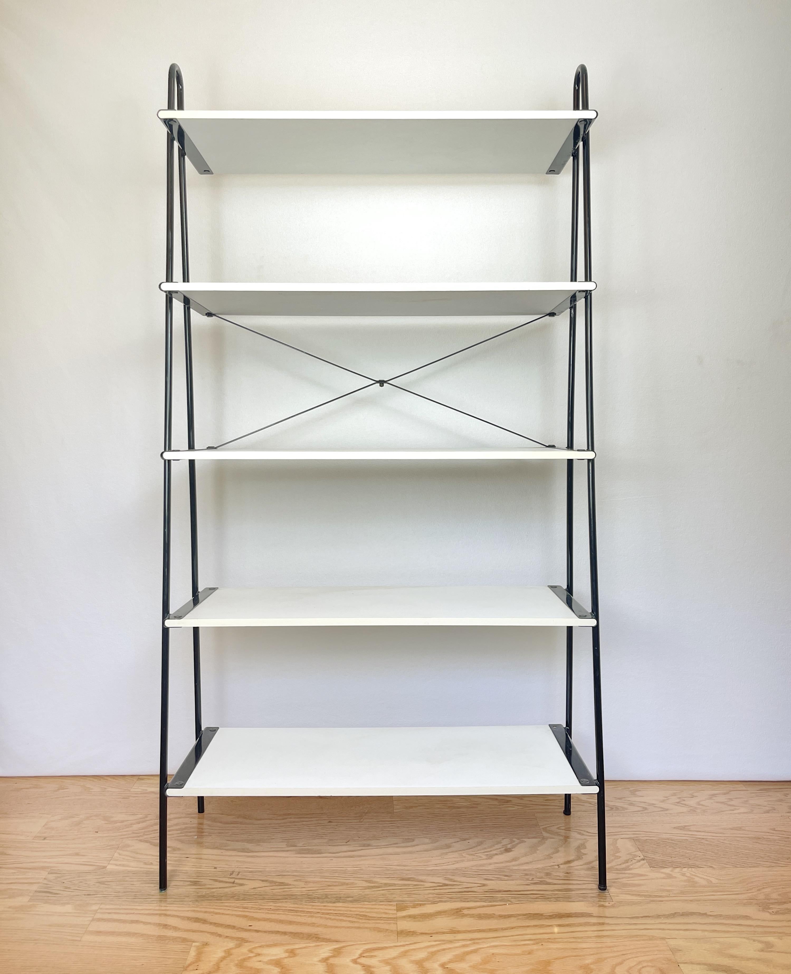 Italian Post-Modern Architectural Bookcase, Ladder Shelving Unit Etagere For Sale 14