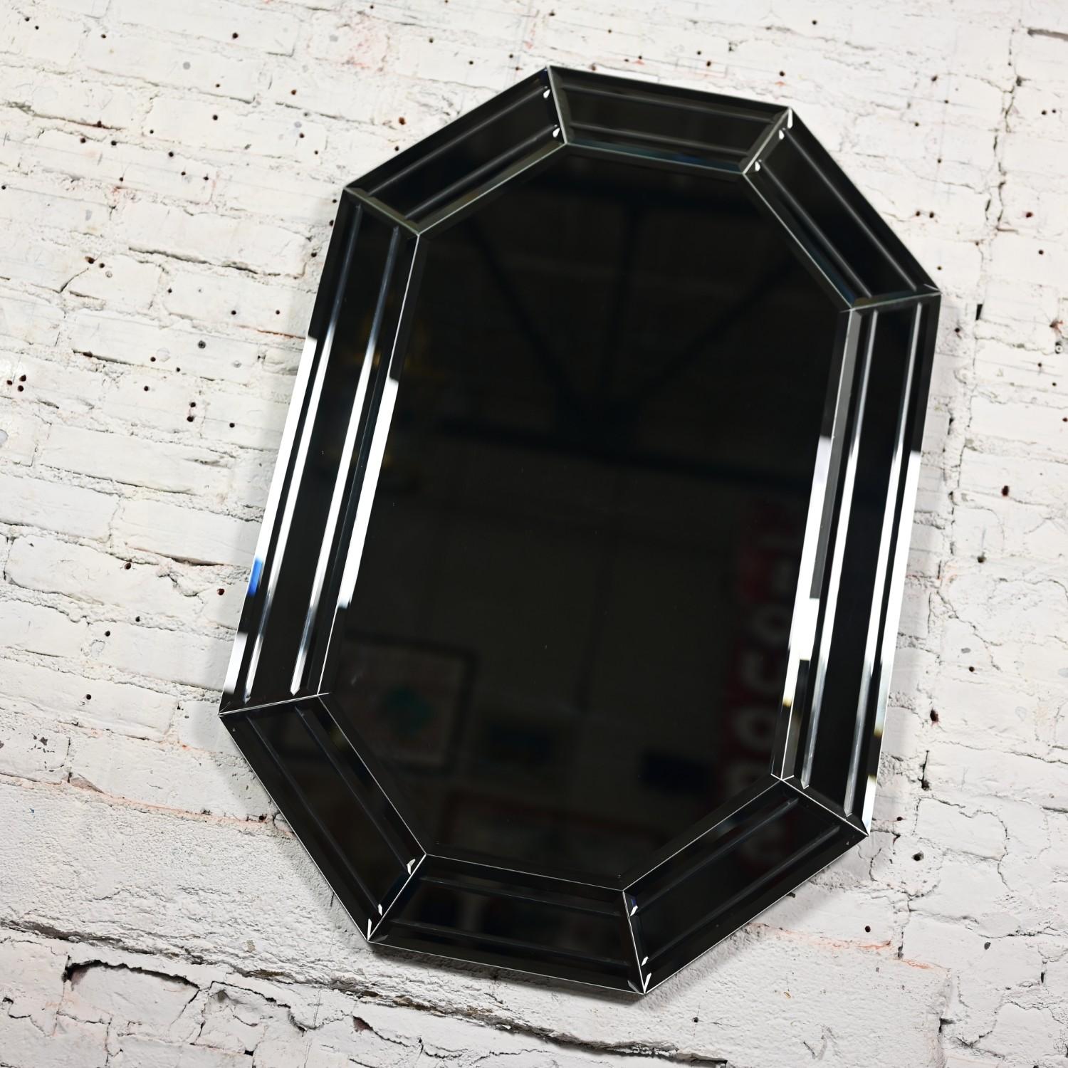 Vintage Modern Art Deco Revive Style Octagon Muti Panel Beveled Wall Mirror en vente 12
