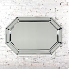 Vintage Modern Art Deco Revive Style Octagon Muti Panel Beveled Wall Mirror