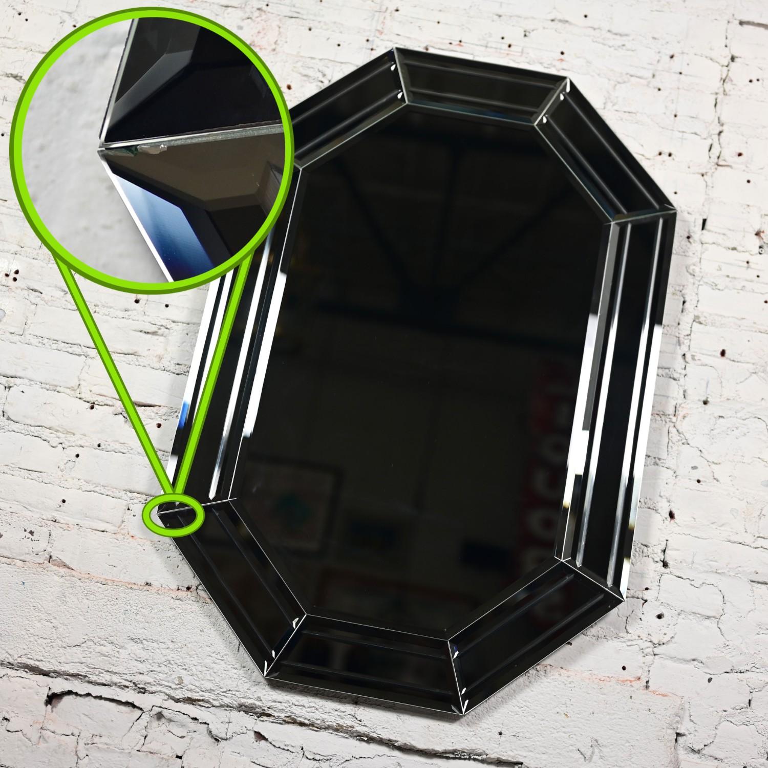 Vintage Modern Art Deco Revive Style Octagon Muti Panel Beveled Wall Mirror en vente 13
