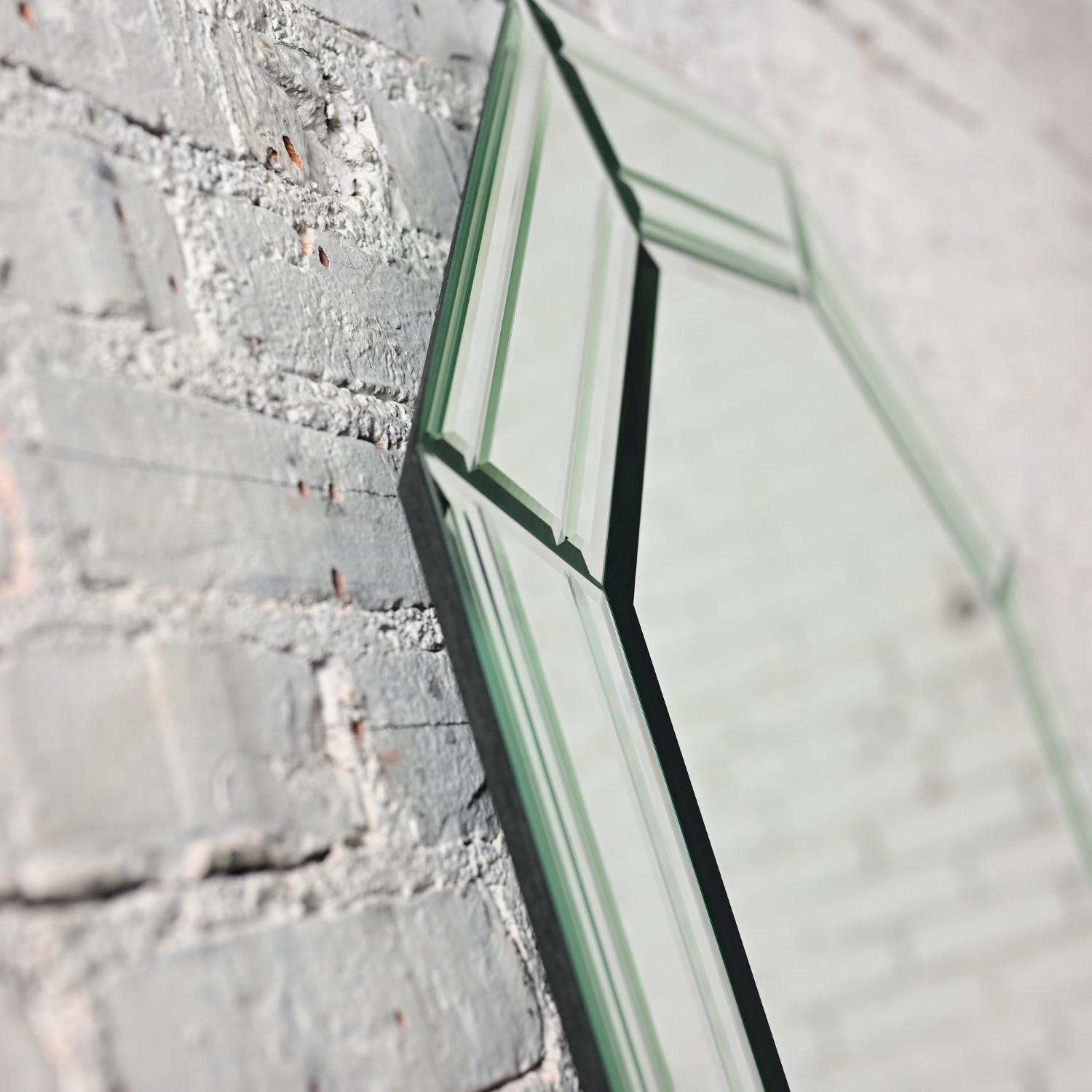 Vintage Modern Art Deco Revive Style Octagon Muti Panel Beveled Wall Mirror en vente 1