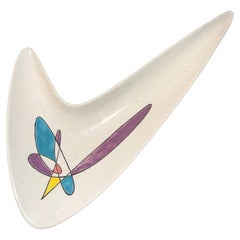 Vintage Modern Atomic Ashtray or Candy Dish in Boomerang Form