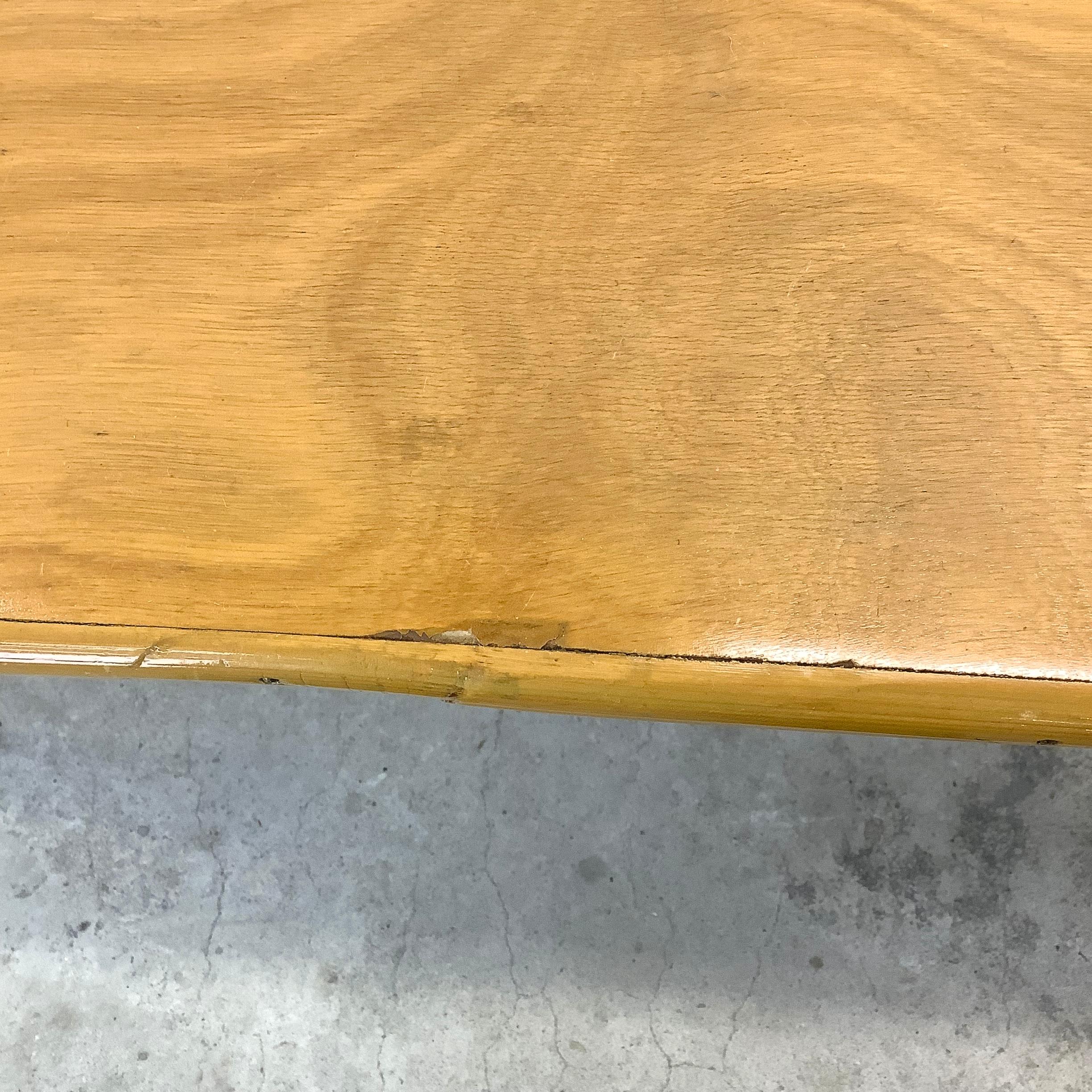 Table de salle à manger moderne vintage en bambou avec inserts en verre en vente 1