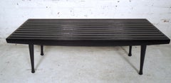 Vintage Modern Black Lacquered Bench