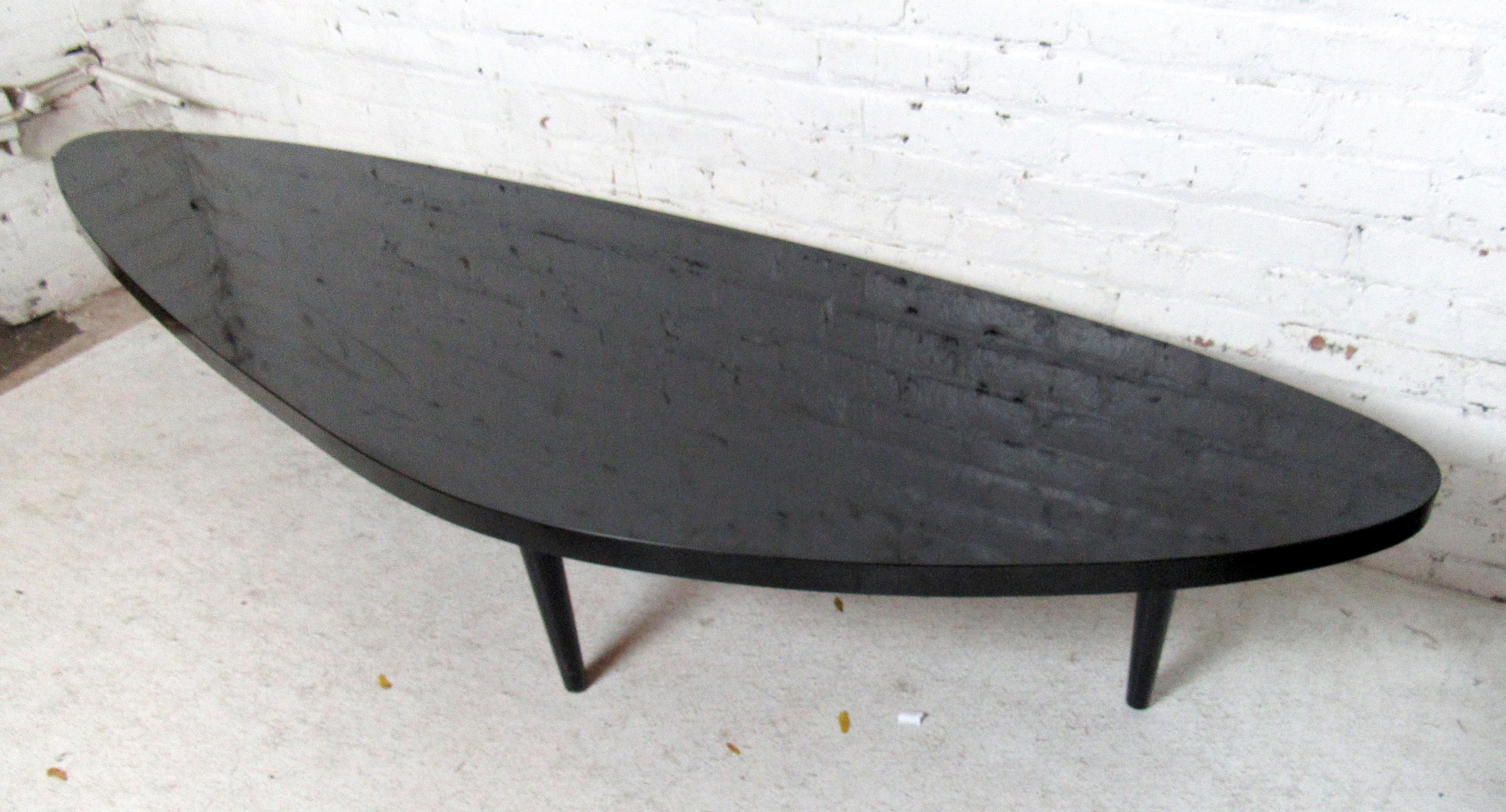 Mid-Century Modern Vintage Modern Black Laminate Coffee Table