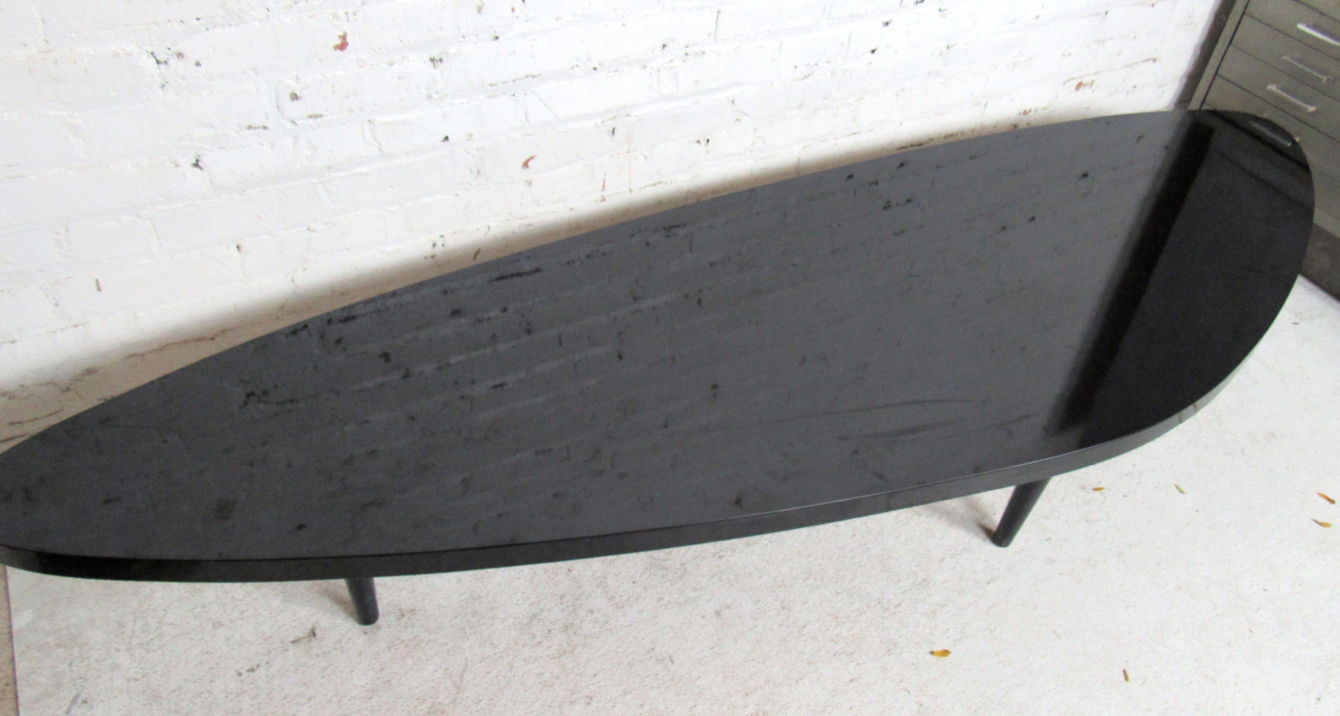 Vintage Modern Black Laminate Coffee Table In Good Condition In Brooklyn, NY