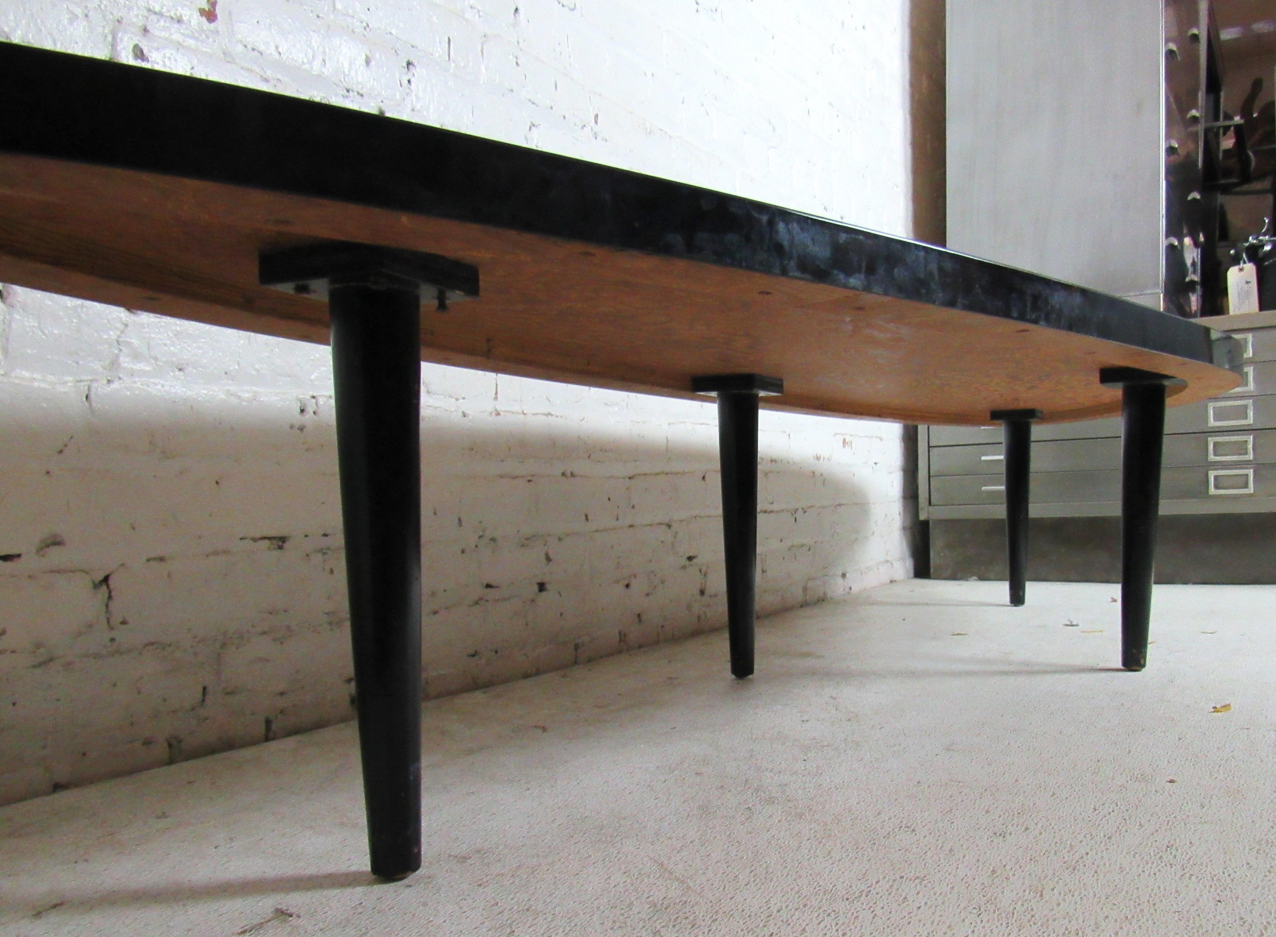 Mid-20th Century Vintage Modern Black Laminate Coffee Table