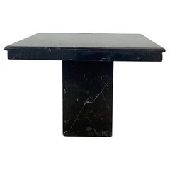 Vintage Modern Black Marble Square Coffee Table