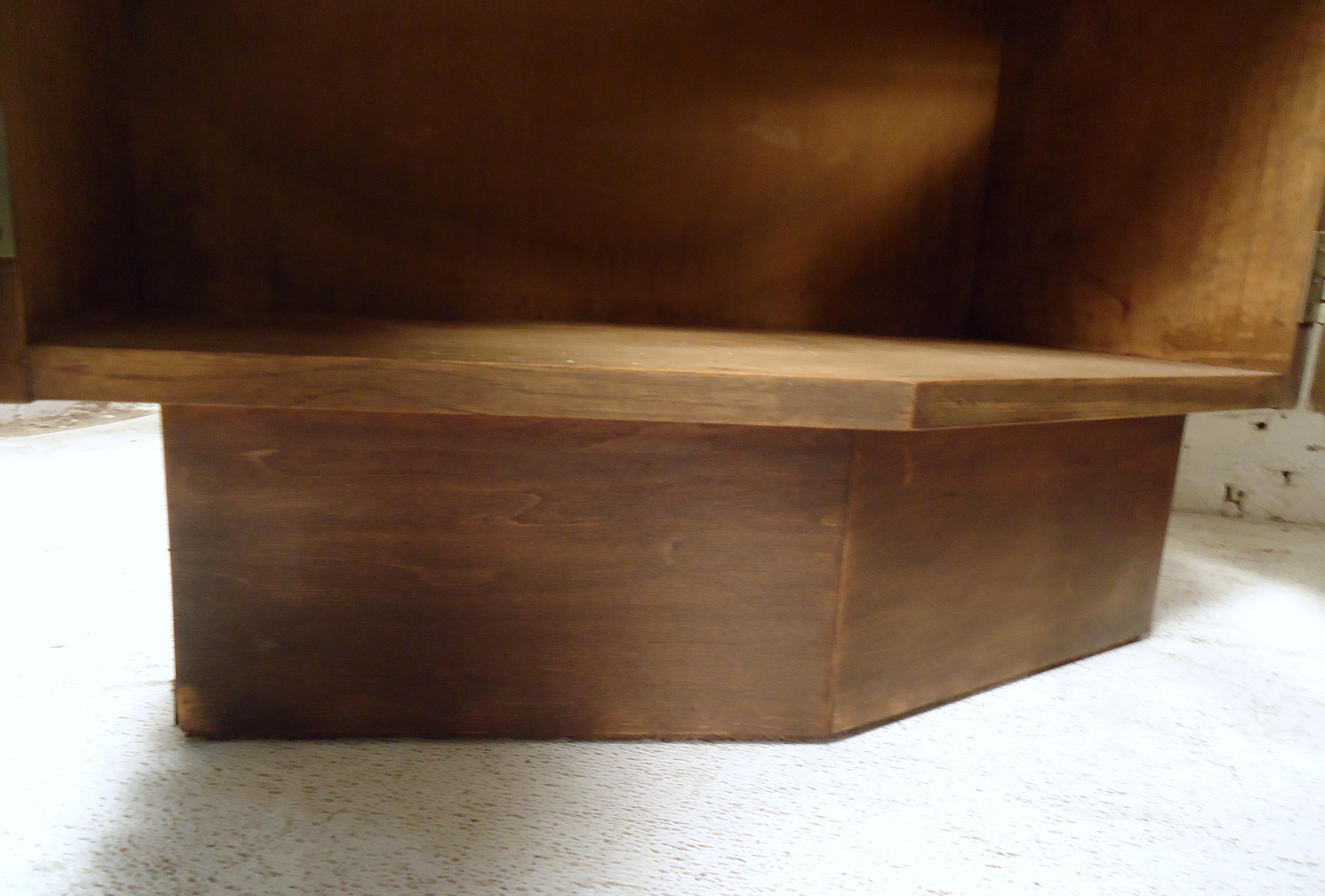 Wood Vintage Modern Bowed Front Nightstands