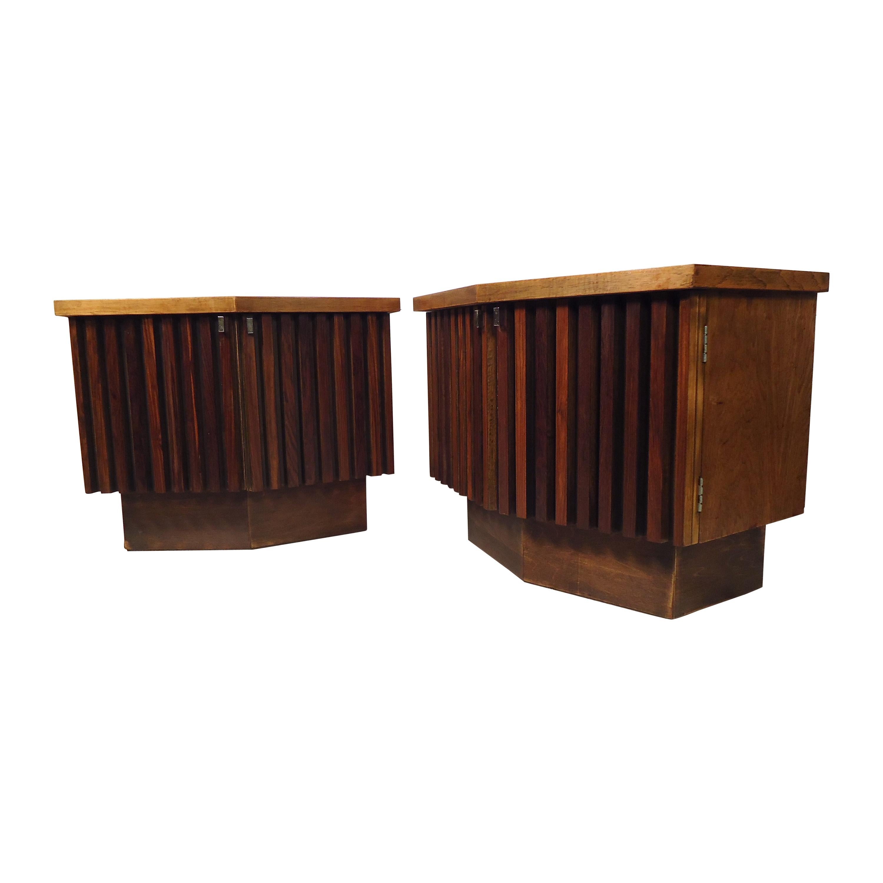 Vintage Modern Bowed Front Nightstands For Sale