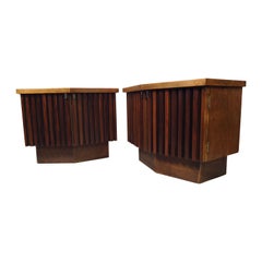 Vintage Modern Bowed Front Nightstands