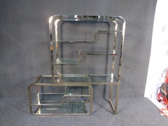 Vintage Modern Brass and Glass Etagere by DIA