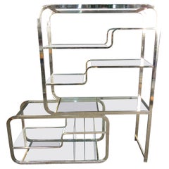 Vintage Modern Brass and Glass Etagere by DIA