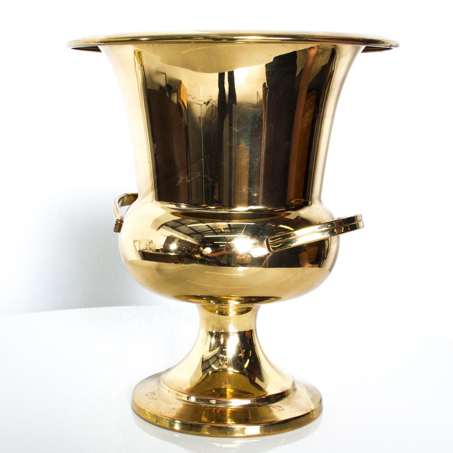 Brass Tommi Parzinger Golden Champagne Bucket, Wine Cooler, Ice Bucket   Mod 1960s
