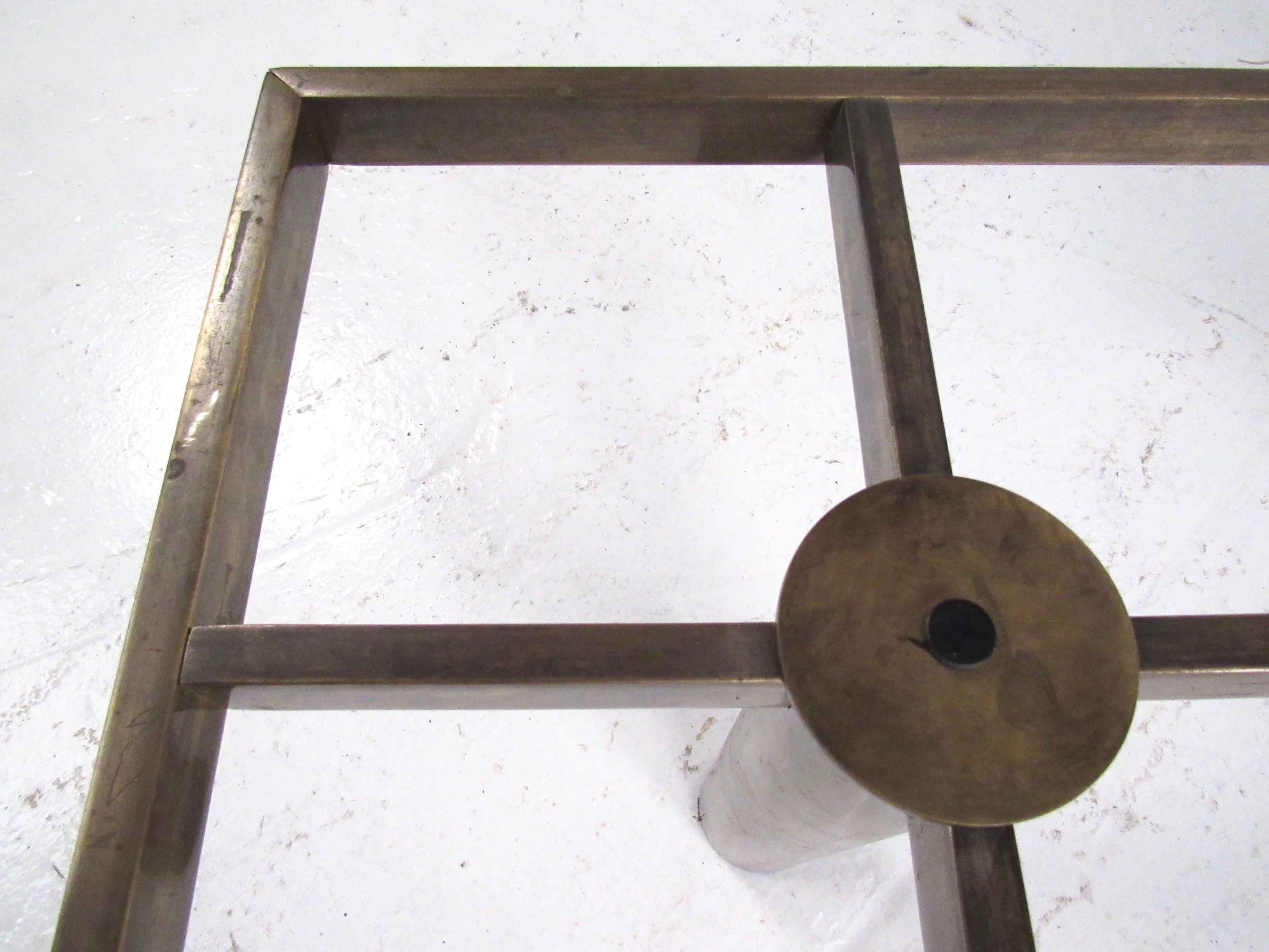 Vintage Modern Brass Coffee Table in the Style of Afra & Tobia Scarpa 5