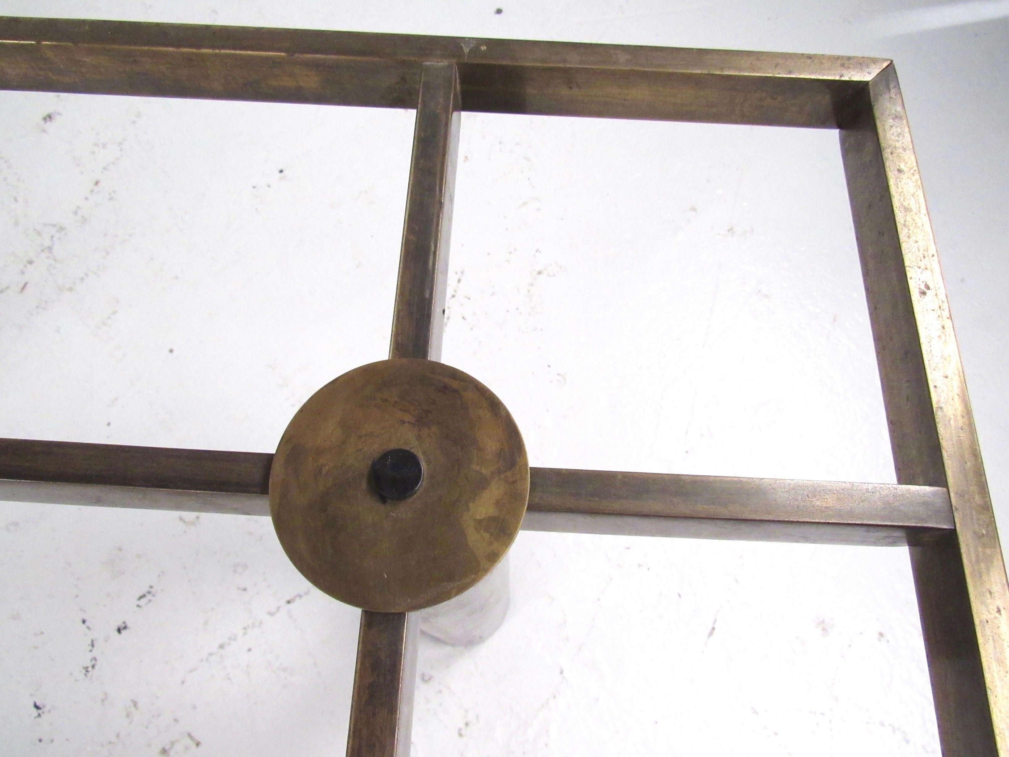 Vintage Modern Brass Coffee Table in the Style of Afra & Tobia Scarpa 11
