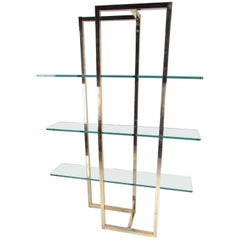 Vintage Modern Brass Étagère Shelf or Shop Display