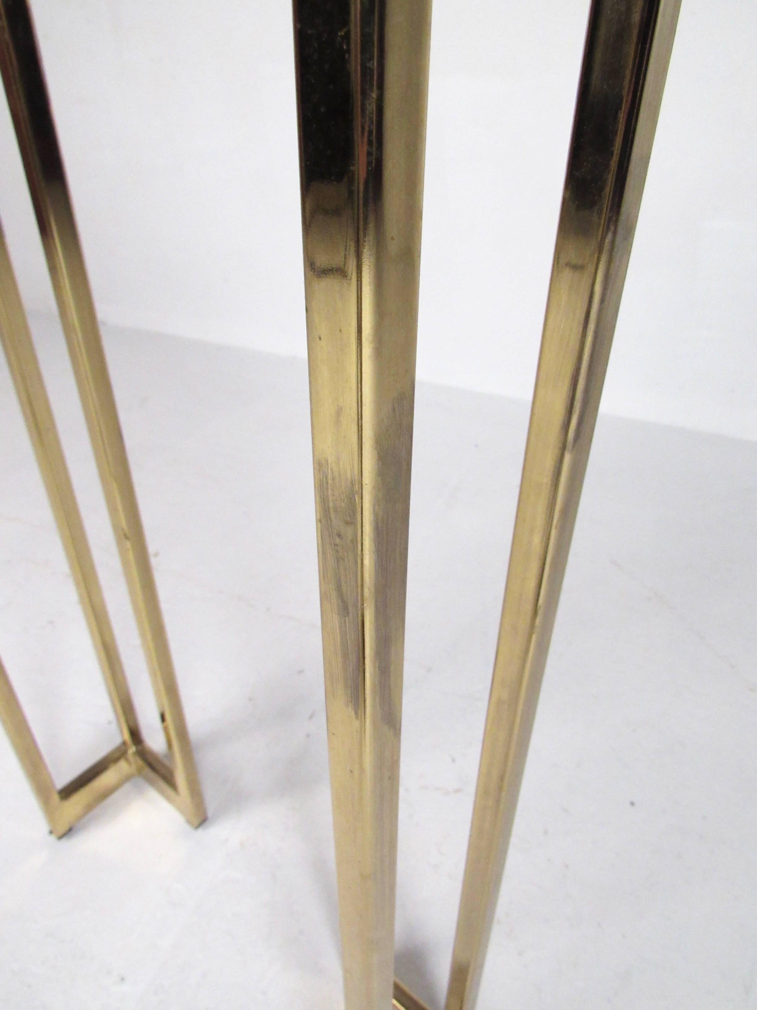 Vintage Modern Brass Finish Console Table For Sale 1