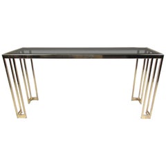 Table console vintage moderne en laiton