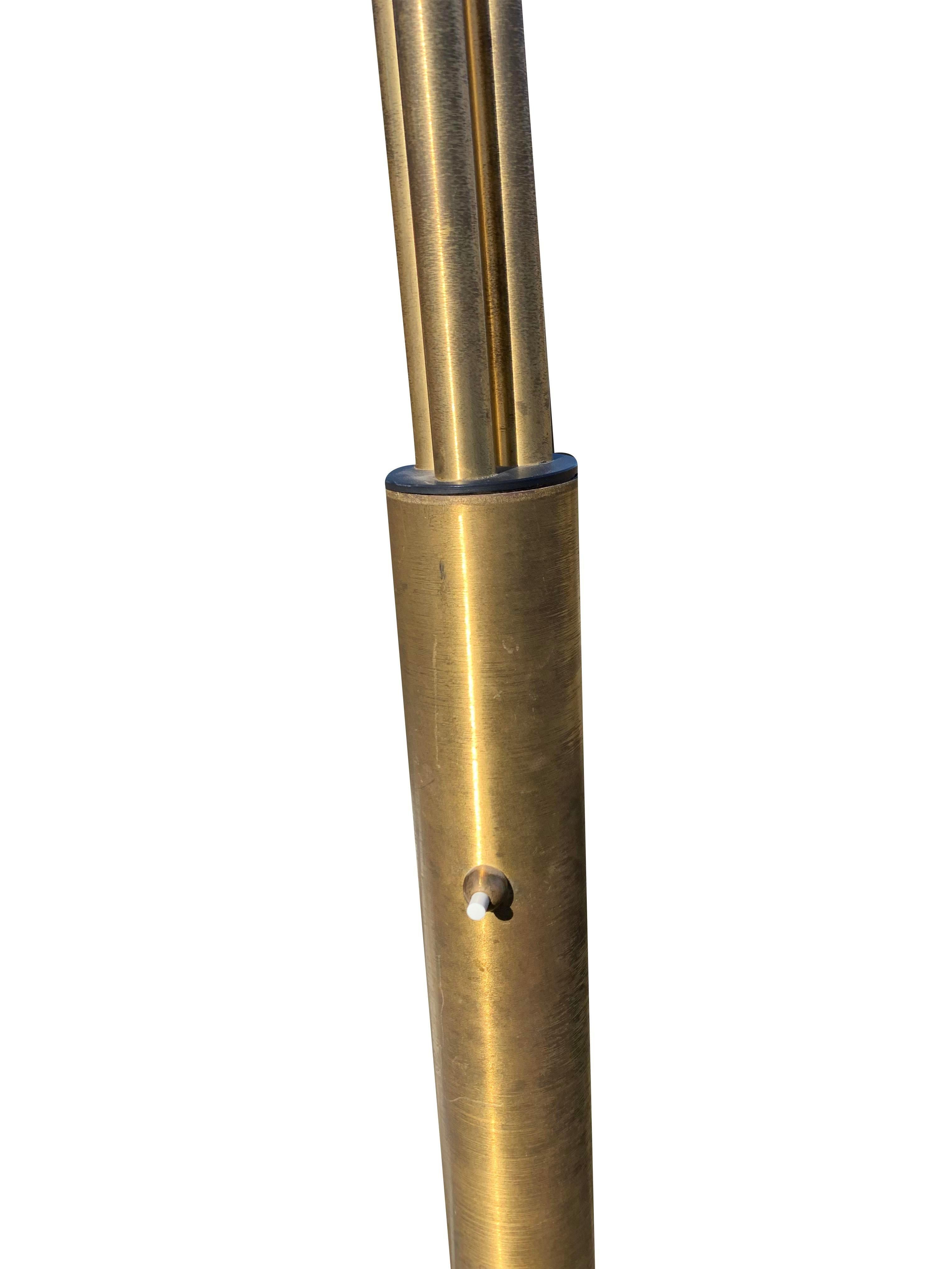 Lámpara De Pie De Latón Moderna Vintage Con Base De Mármol 3 Cabezas Ajustables Italiana Moderno en venta