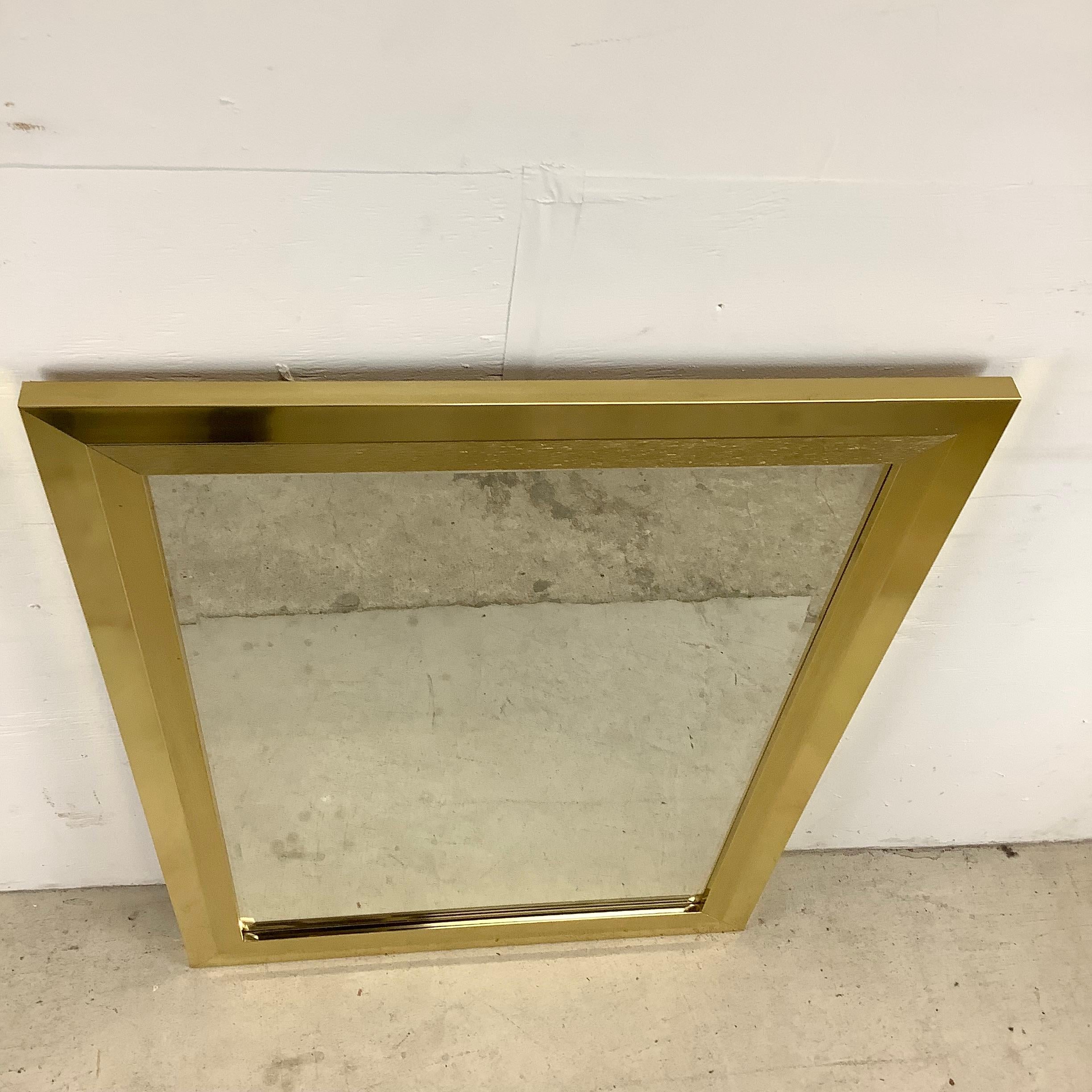 American Vintage Modern Brass Frame Mirror