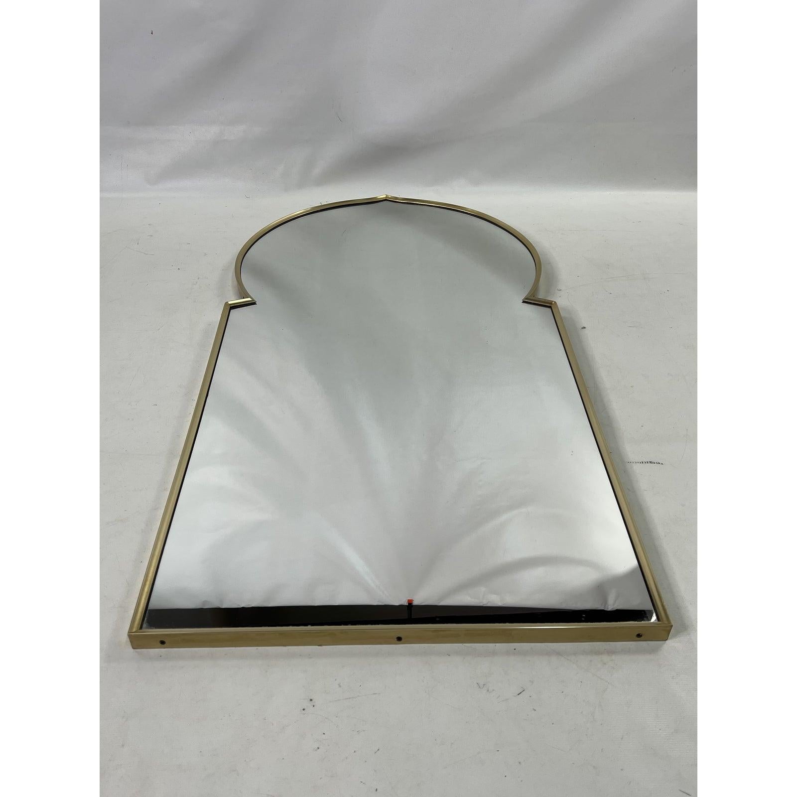 Vintage Modern brass Moroccan style arched mirror.
 
