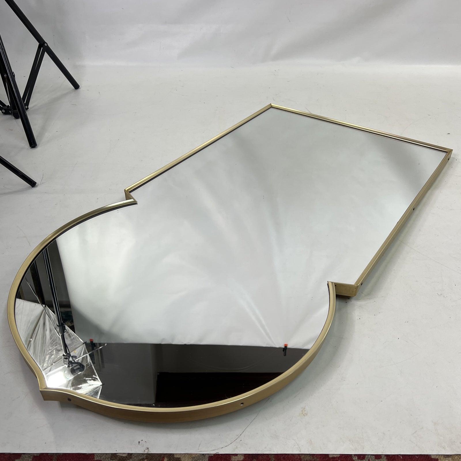Mid-Century Modern Vintage Modern Brass Moroccan Style Arched Mirror For Sale