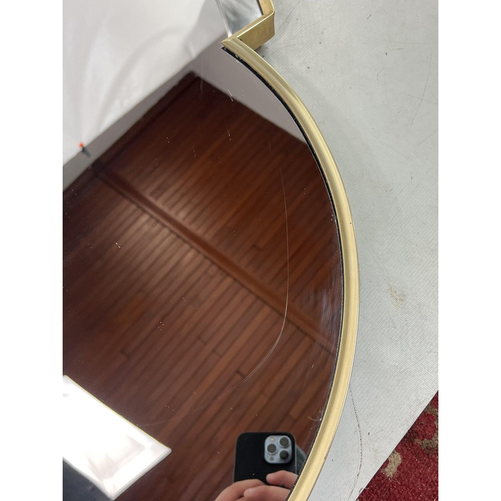 Mid-20th Century Vintage Modern Brass Moroccan Style Arched Mirror For Sale
