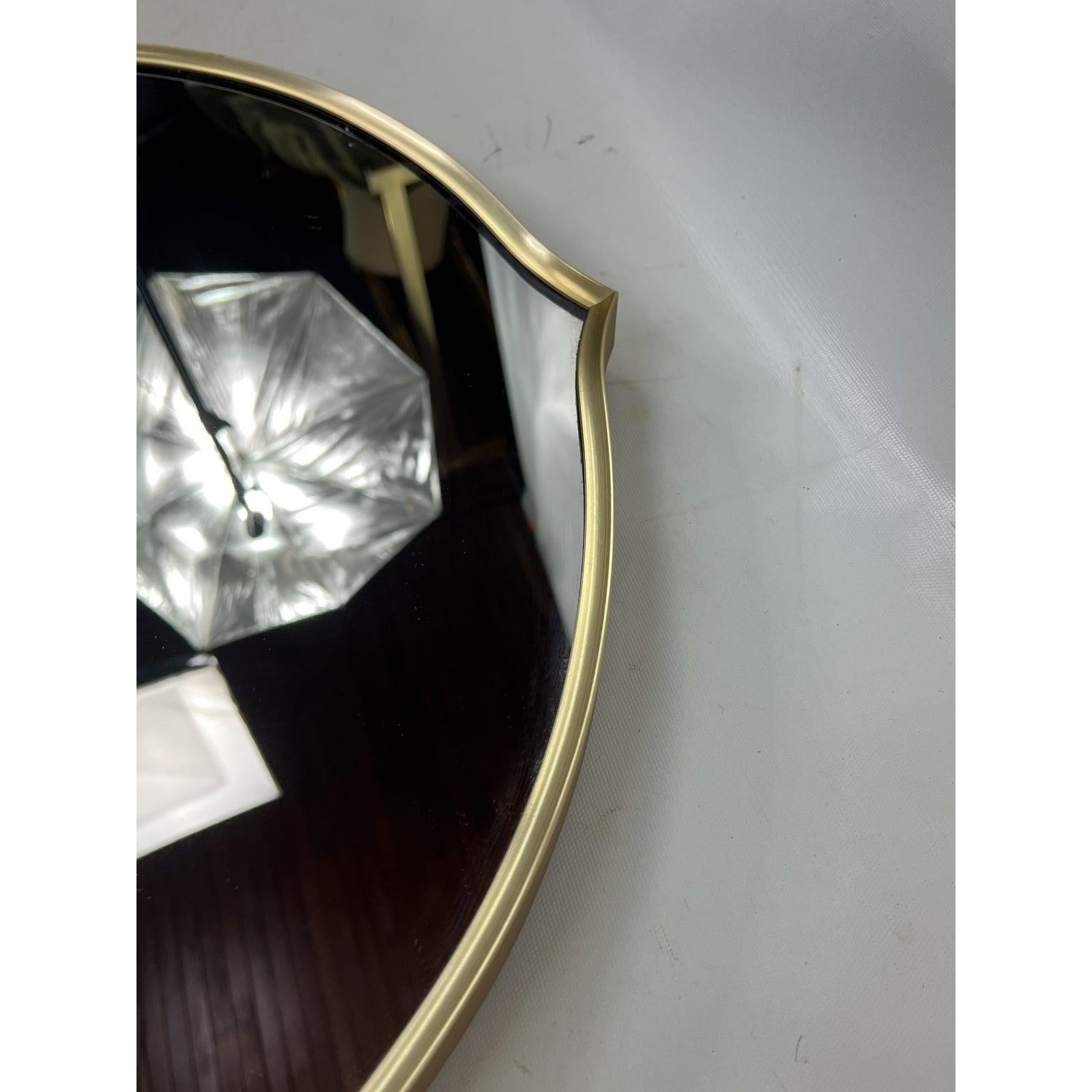 Vintage Modern Brass Moroccan Style Arched Mirror For Sale 1