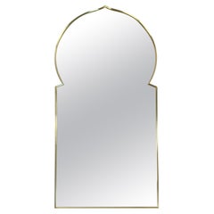 Vintage Modern Brass Moroccan Style Arched Mirror