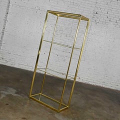 Vintage Modern Brass Plate & Glass Etagere Style DIA Design Institute of America