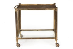 Vintage Modern Brass Two-Tier Bar Cart, circa 1970s