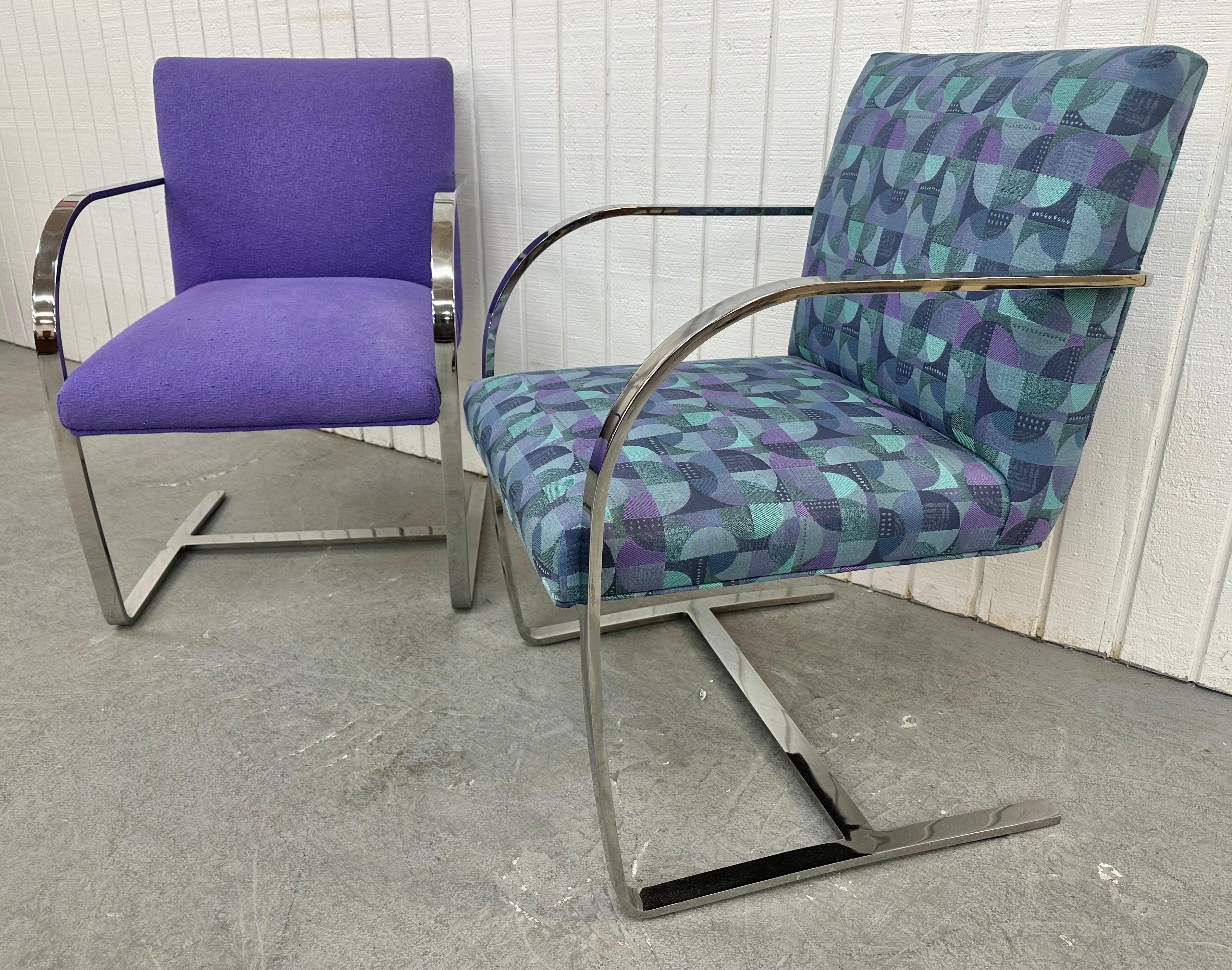 Mid-Century Modern Vintage Modern Bruno Chrome Arm Chairs - Set of 2 For Sale
