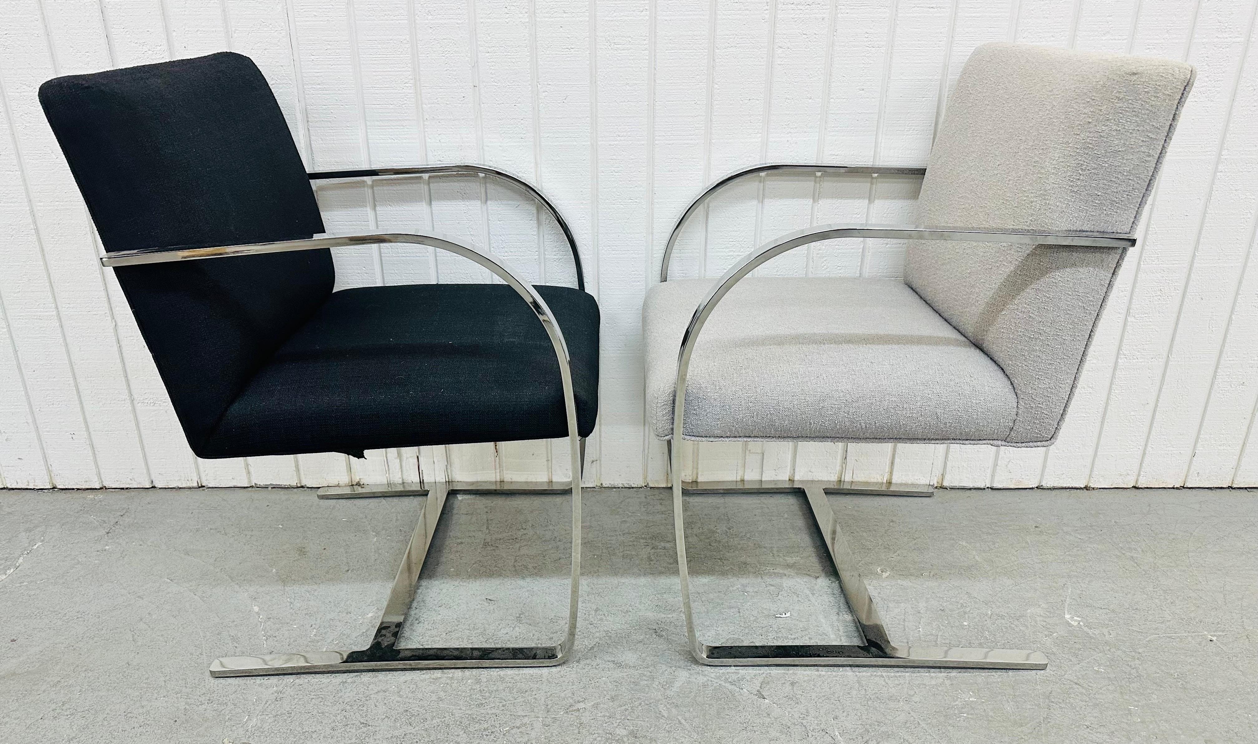 American Vintage Modern Bruno Chrome Arm Chairs - Set of 2 For Sale