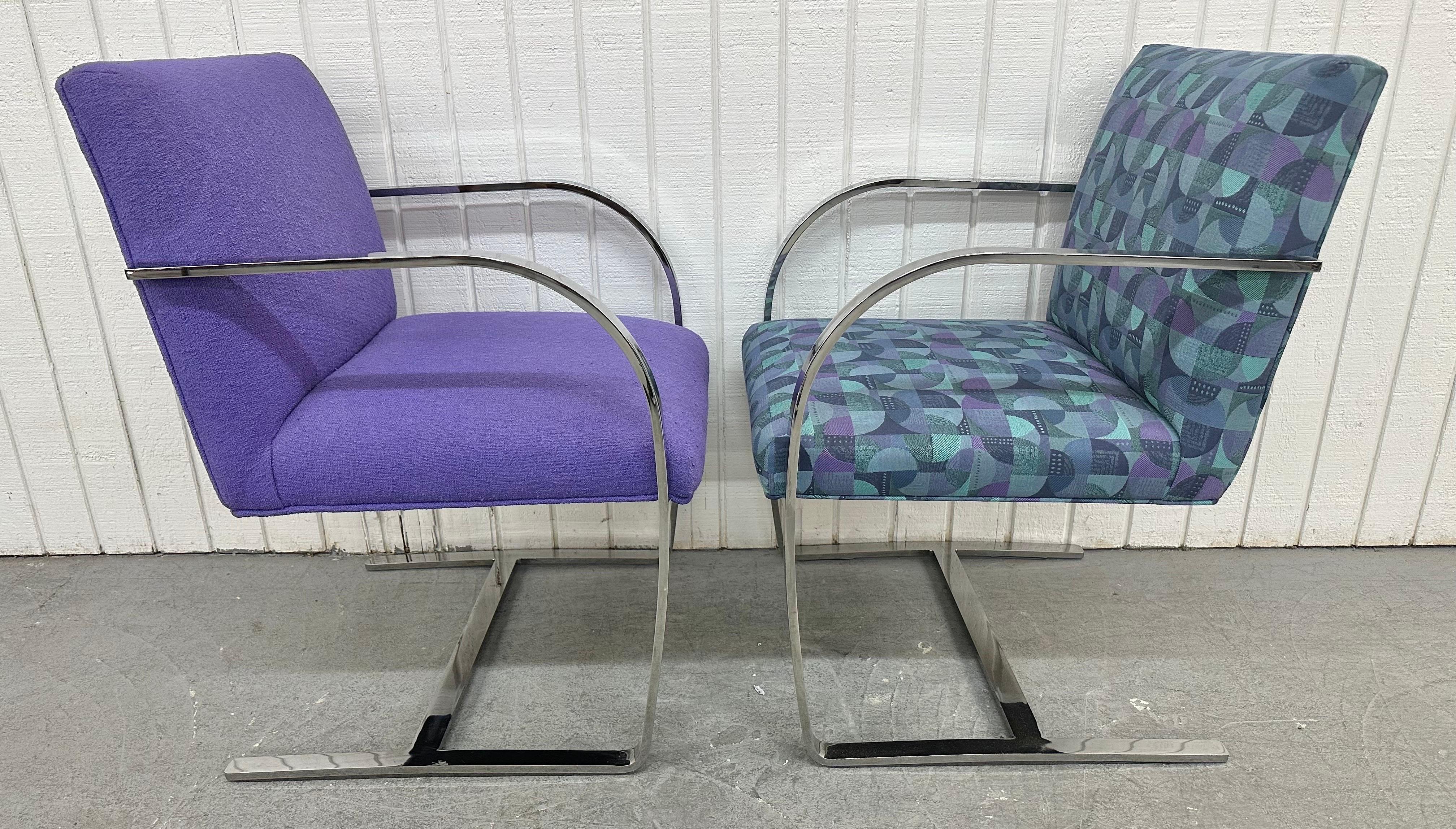 American Vintage Modern Bruno Chrome Arm Chairs - Set of 2 For Sale