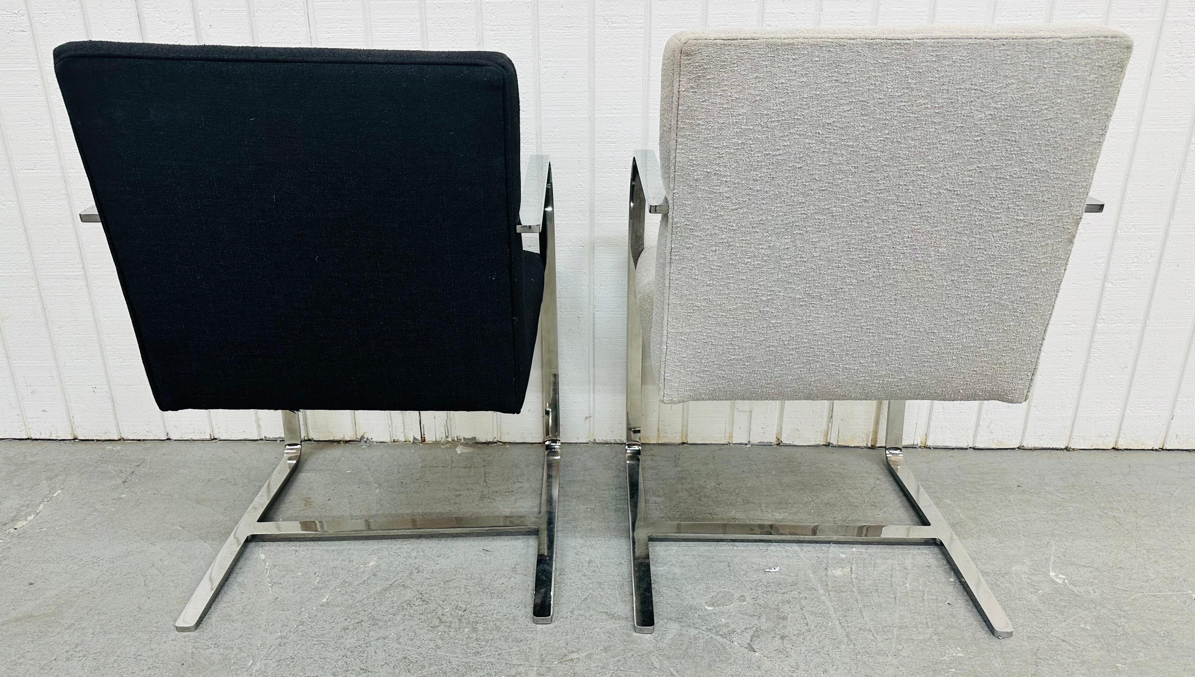 Vintage Modern Bruno Chrome Arm Chairs - Set of 2 In Good Condition For Sale In Clarksboro, NJ