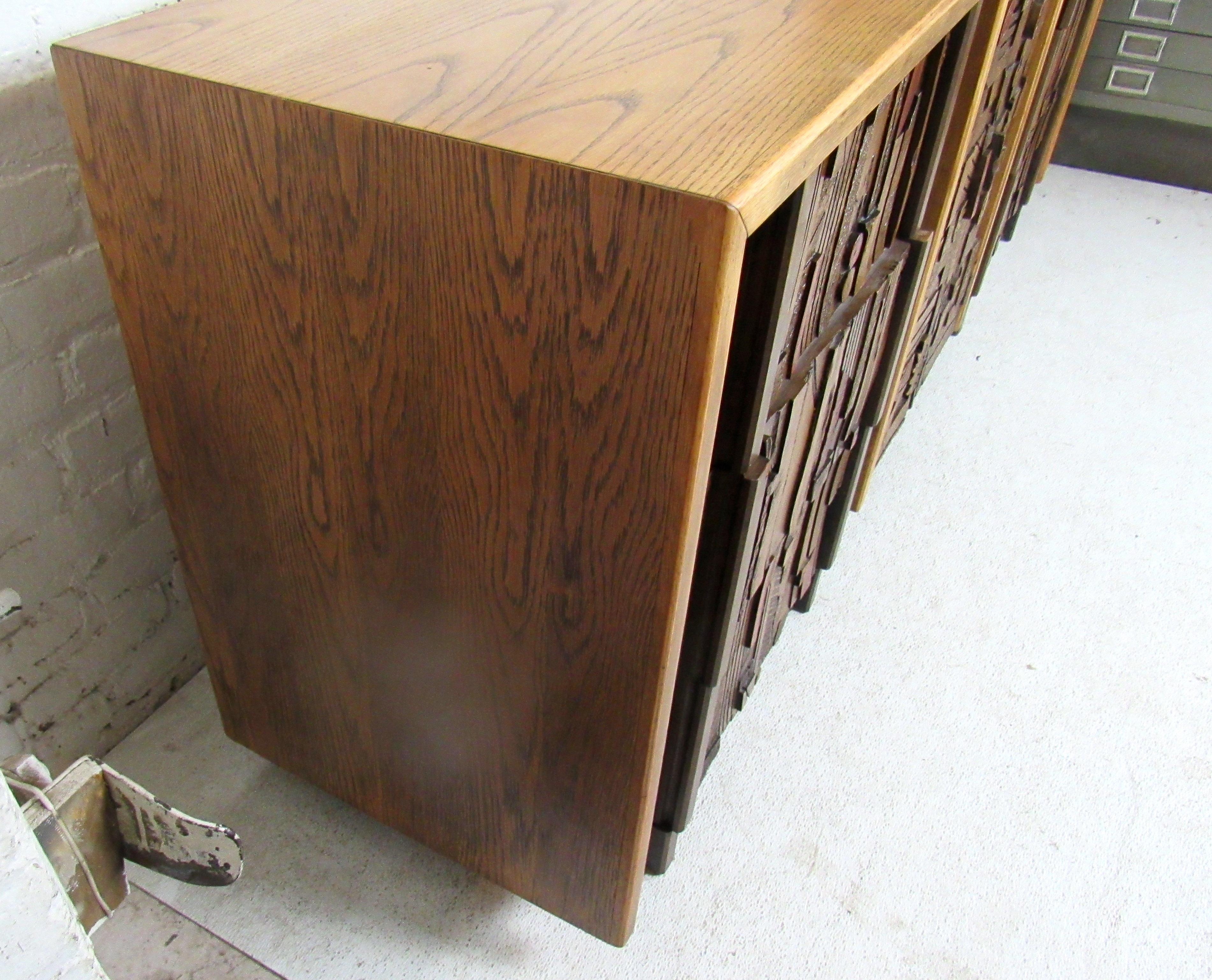 Wood Vintage Modern Brutalist Lane Dresser